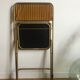 Vintage folding chair lafuma chantazur with striped golden fabric