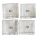 Hand-embroidered table napkins, mono MG, Venice days - 57x54 cm - linen