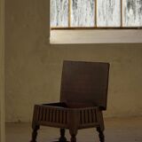 Scandinavian oak stool/box from the early 20th century, 1900s.