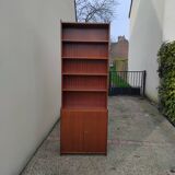 Vintage Scandinavian school teak bookcase