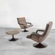 Geoffrey Harcourt, pair of F152 lounge chairs with ottoman for Artifort, 1975.