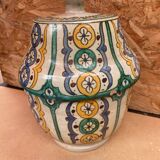 Old Jobbana Butter Jar Morocco Polychrome Earthenware 19th Century Vintage #B084