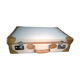Leather and fabric suitcase