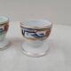 Porcelain egg cups MLV, geometric design, 1930s
