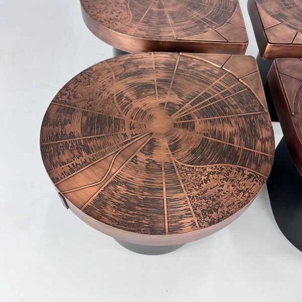 Lot de 4 tables d'appoint en forme de goutte d'eau Felix de Boussy pour Studio Begali