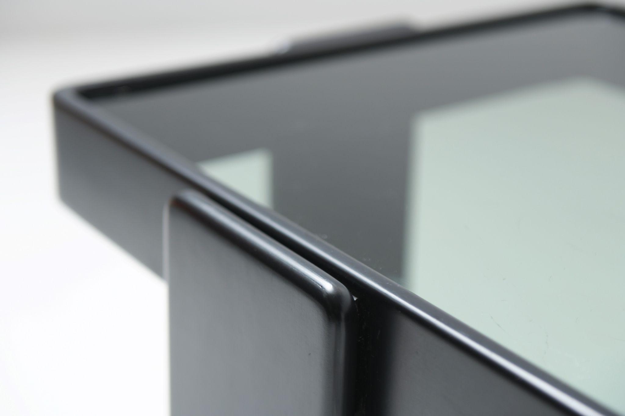 Nesting tables in black by Gianfranco Frattini for Cassina Italy