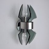 Veca wall lamp, carved murano glass, italy, 1970