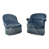 Two crapaud armchairs