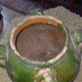 Old glazed pottery for walnut oil of Auvergne origin