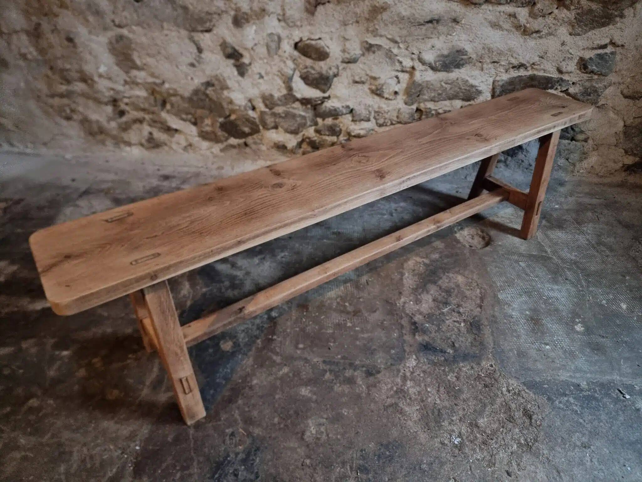 Vintage oak bench, French, 1960s
