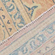 Peach Pink Large Persian Rug, Floral Bordered Vintage Carpet, 292x387Cm