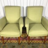 Paire de fauteuils vintages scandinaves 1960 vert