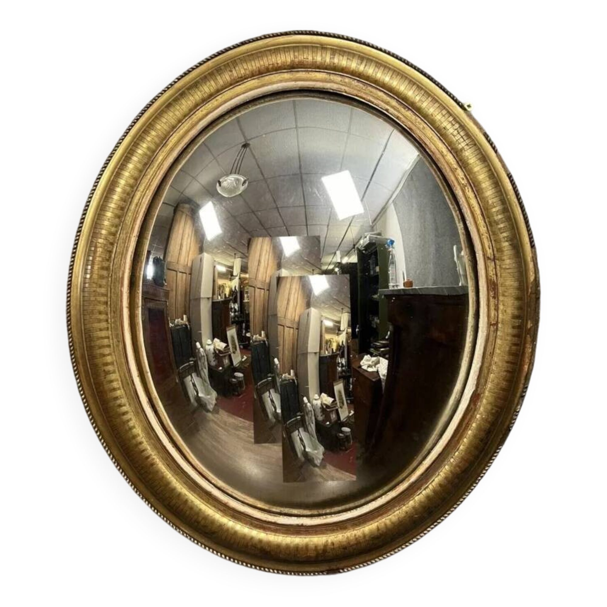 Louis XVI style giltwood oval witch's mirror circa 1850