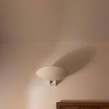 Vintage wall lamp, matte white, Disderot 1970