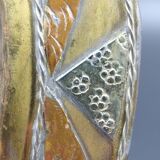 Oriental mirror in worked copper 24x15cm