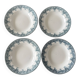 Set of 4 blue deep plates Terre de Fer Moulin des Loups summer