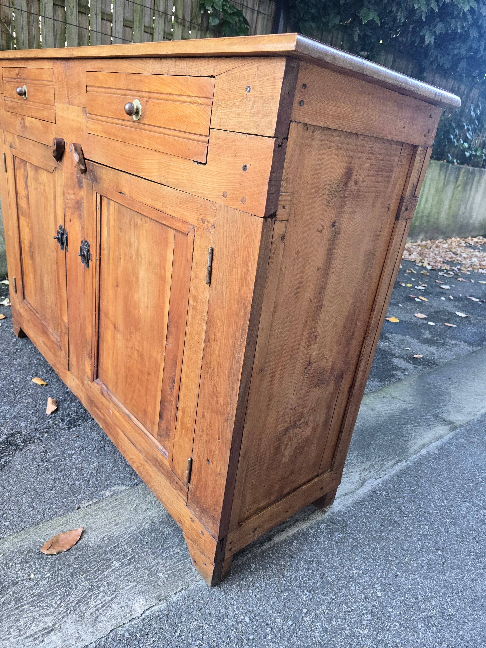 Old farmhouse sideboard in solid cherry – rustic country style