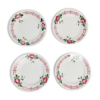 Lot de 4 assiettes plates Digoin Castille