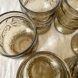 Vintage high glasses in smoked glass