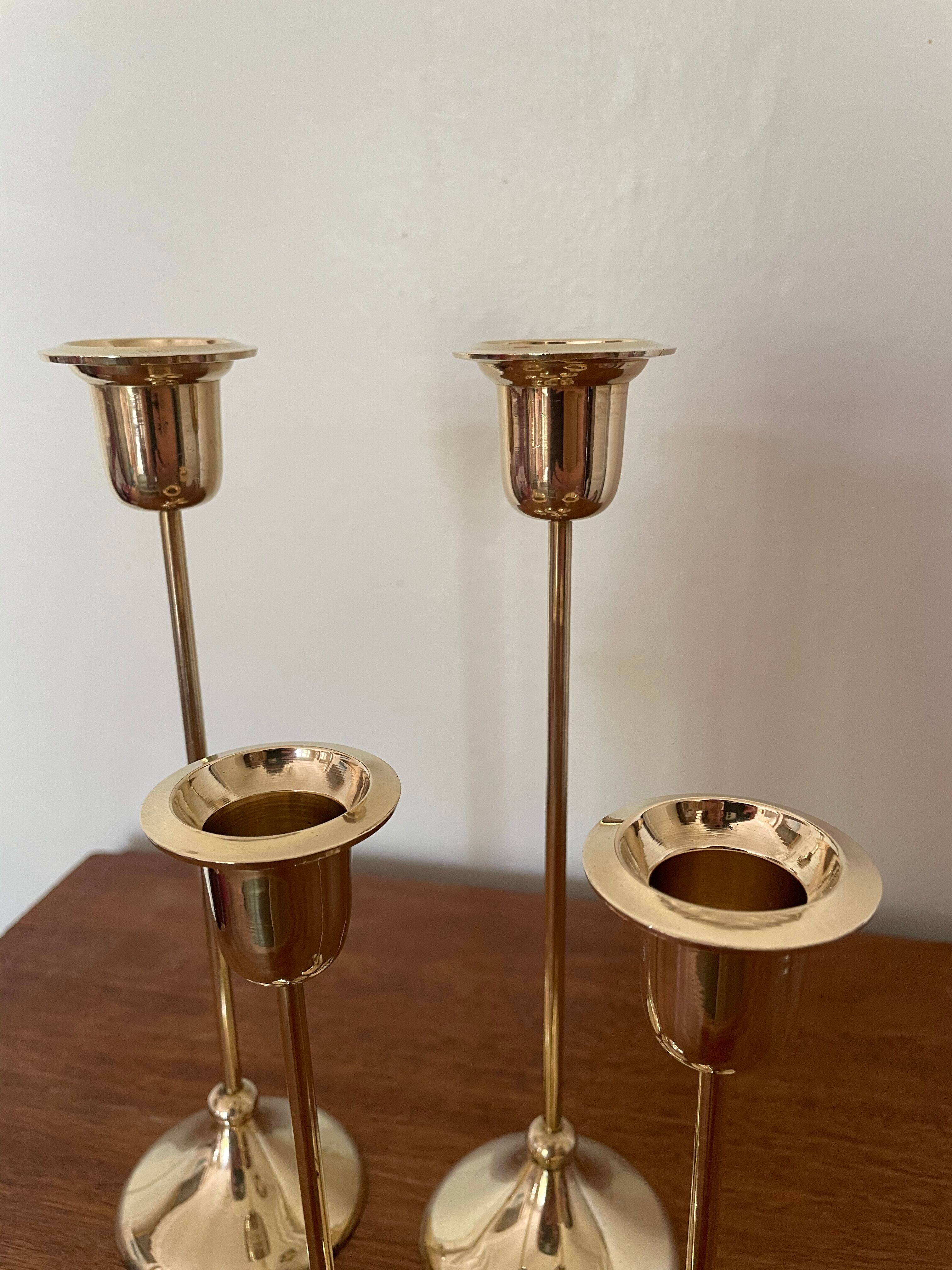 Gilded brass candlesticks