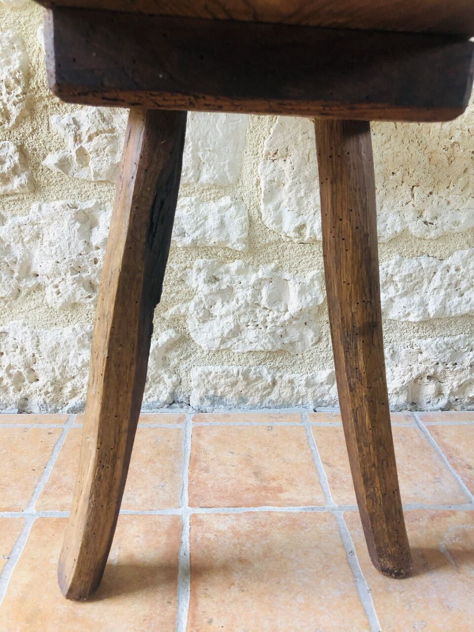 Oak farmhouse bench, circa 40's /50's