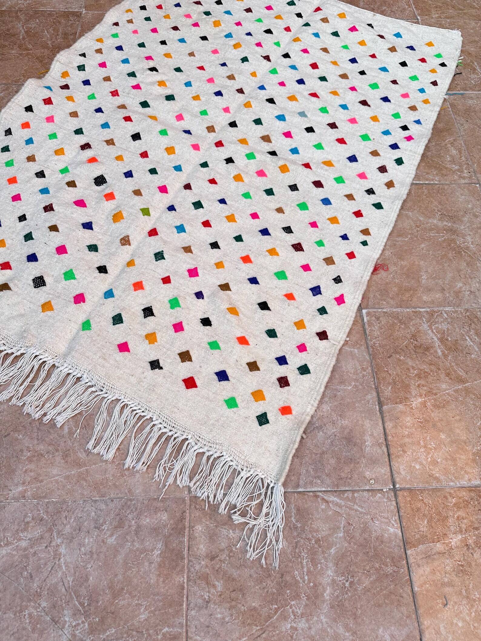 Moroccan rug - handmade rug - Berber wool rug - Floor rug - Crocheted rug.