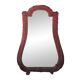Miroir baroque XVIIIe cadre en velours bordeaux et galon doré, silhouette goutte, petits pieds