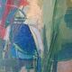 Oil painting on canvas signed Besacier — colourful village landscape