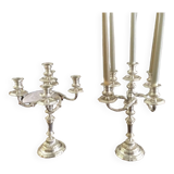 2 chandeliers en bronze argent anciens