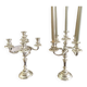 2 old silver bronze candlesticks