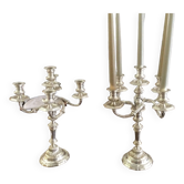 2 chandeliers en bronze argent anciens