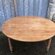 Round table in solid cherry wood, extendable with twisted legs, Louis Philippe style.