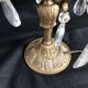 Golden brass girandole - 4 arms of lights - stamps and fleurettes in cut crystal