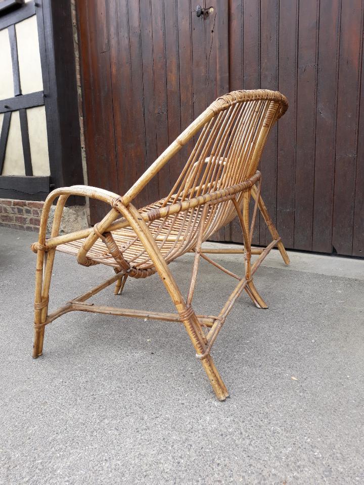 Old rattan bench