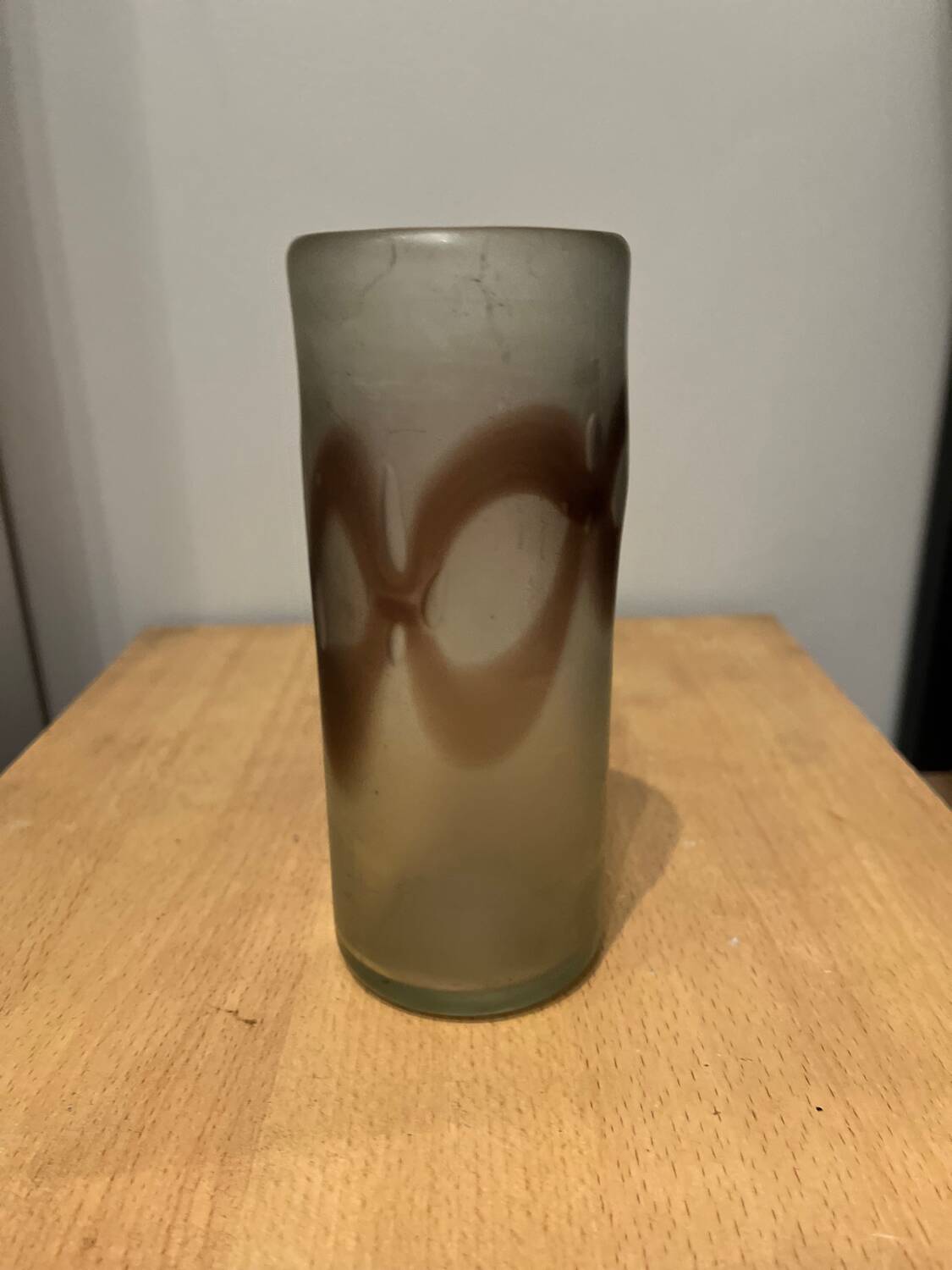 Smoked blown glass vase