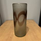 Smoked blown glass vase