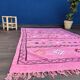Moroccan Berber carpet handmade ethnic pink 140x245 cm
