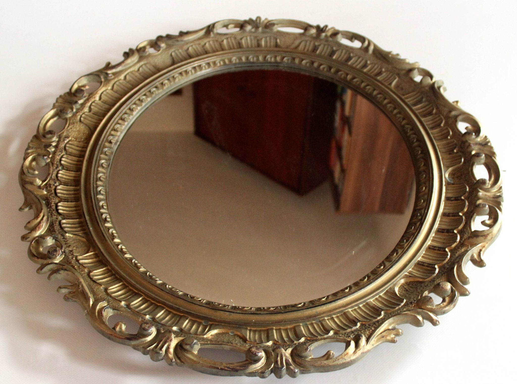 Wooden wall mirror - florentine style - vintage from the 70s