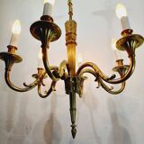 Louis xvi bronze chandelier 6 lights