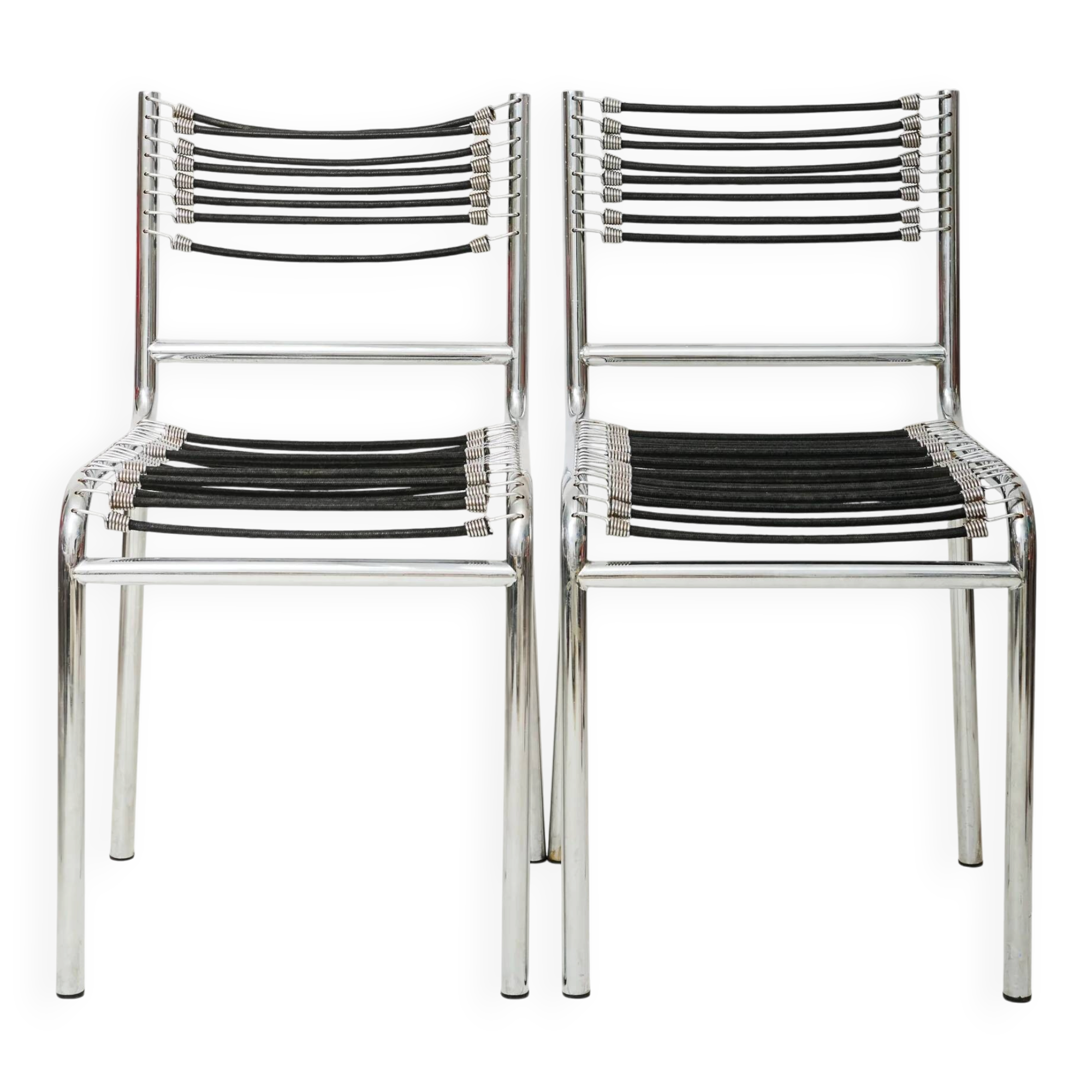 Pair of chrome chairs "Sandow" (1 of 3), René Herbst, 1980s