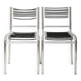 Pair of chrome chairs "Sandow" (1 of 3), René Herbst, 1980s
