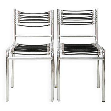 Pair of chrome chairs "Sandow" (1 of 3), René Herbst, 1980s