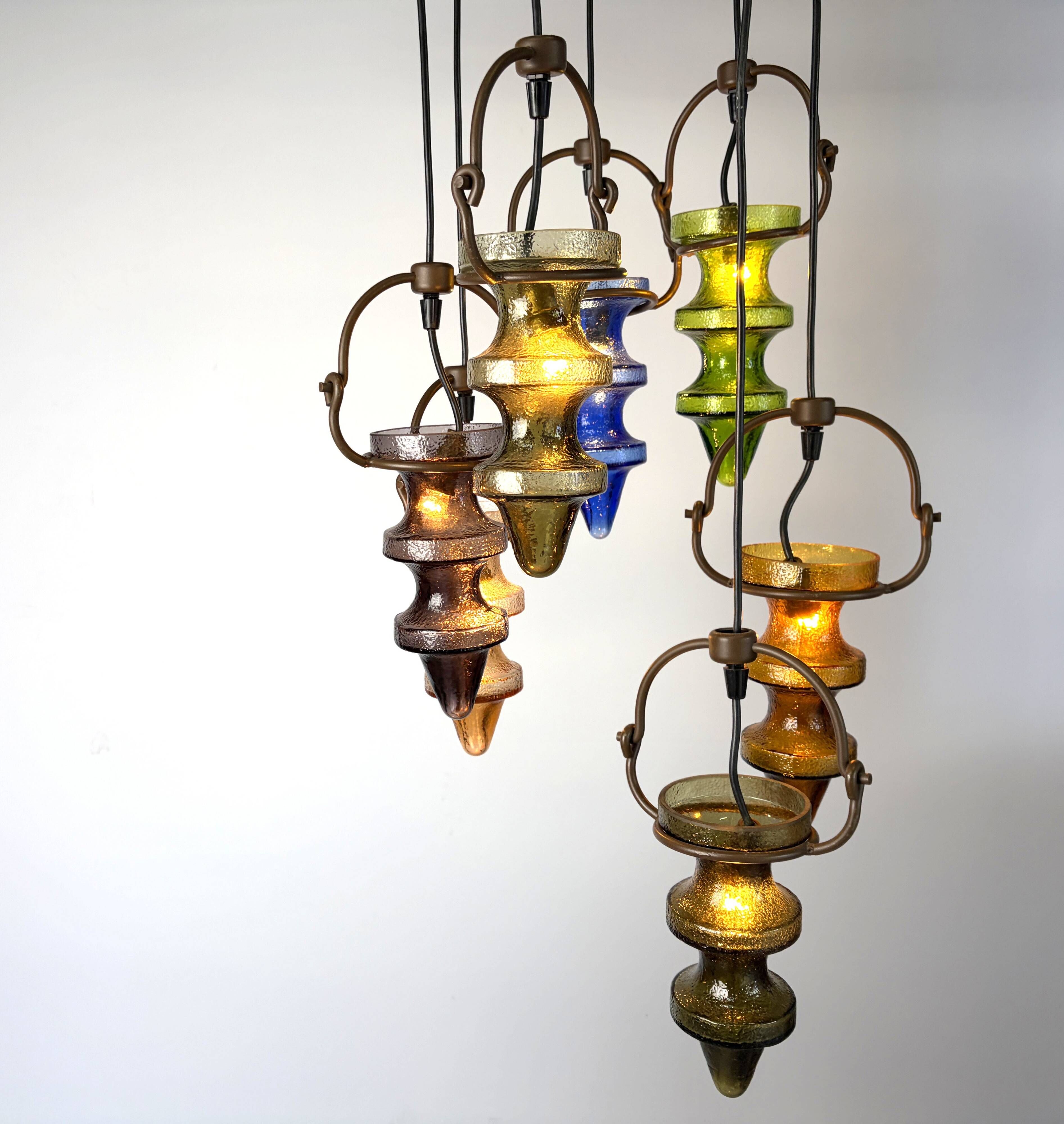 Brutalist stalactite chandelier by Nanny Still for Massive Belgium, 1960s