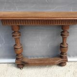 Neoclassical solid oak console with columns