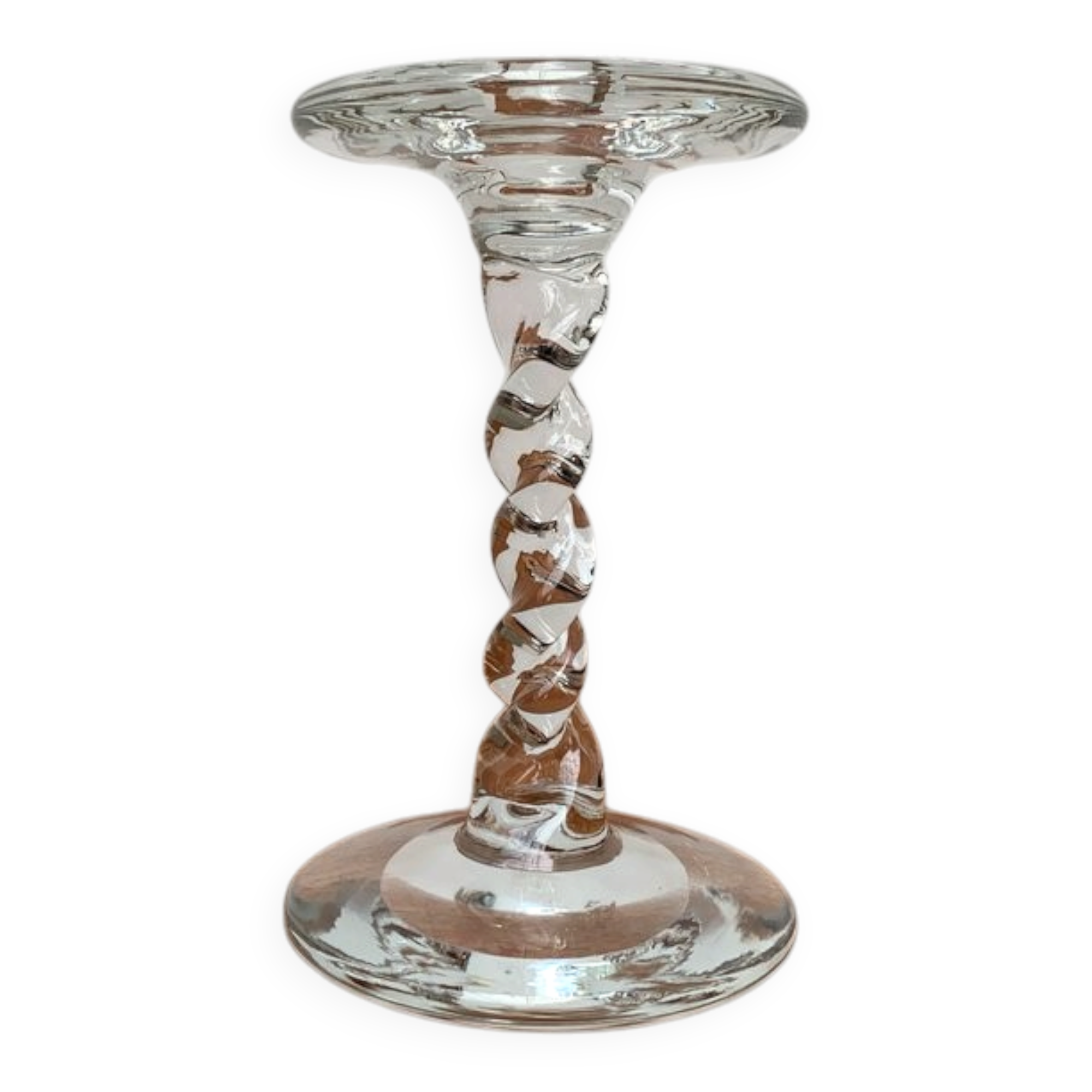 Chandelier vintage en verre torsadé, années 1970