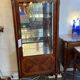Louis XVI style display case in veneer marquetry, late 19th century