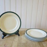 6 assiettes à dessert en demi porcelaine