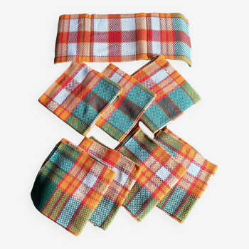 8 pure cotton checkered towels