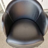 Pair of armchairs in imitation leather