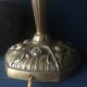 Bronze lamp, lampshade fabric stripe and cable vintage switch